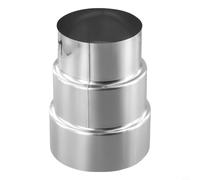 Desiumite Riduttore per canna fumaria in acciaio inox, adattatore per tubi, stufa, camino, legna per stufe, più sistemi di riscaldamento, opzioni multiple con scala (Ø110 mm/Ø90 mm)