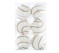 Desiumite Set di 6 palline infrangibili per albero di Natale, palline di Natale rosse da 6 cm e ornamenti natalizi bianchi, decorazioni natalizie da appendere per alberi di Natale, decorazioni per