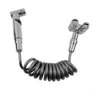 Desiumite Set di doccetta igienica per bidet e bidet, con valvola angolare a doppia uscita e pressione regolabile per la pulizia del bagno (argento)