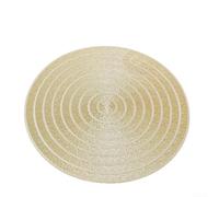Desiumite Sottobicchiere in PVC resistente al calore con cerchio concentrico in lamina d'oro, antiscivolo, rotondo, per cene quotidiane (dorato)