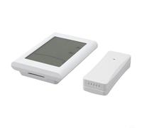 Desiumite Stazione meteo digitale senza fili per la casa, per interni ed esterni, termometro igrometro con orologio gelo e portata 100 m, bianco