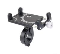 Desiumite Supporto per telefono da moto in lega di alluminio con rotazione a 360 gradi per smartphone, staffa di navigazione sicura compatibile con la maggior parte dei Mob (nero)