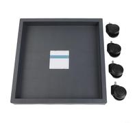 Desiumite Supporto quadrato grigio con vassoio con ruota mobile, base in plastica resistente per piante in vaso, sottobicchiere resistente alle intemperie per un facile spostamento (interno 32,5 cm)