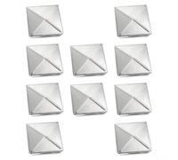 Desiumite Tappo per palo a piramide in acciaio inossidabile, copertura quadrata zincata per recinzione da giardino e cancelli esterni, protezione dall'umidità e finitura decorativa, argento (10 pezzi