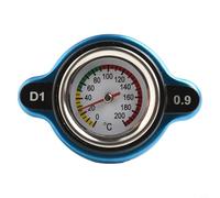 Desiumite Tappo radiatore a pressione con manometro 0,9 bar temperatura dell'acqua per montaggio, guarnizione in silicone rosso, costruzione in alluminio billet