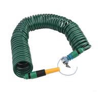 Desiumite Tubo estensibile in plastica per irrigazione e lavaggio auto, 5 m/10 m/15 m, con testina di spruzzatura personalizzabile, connettore rapido da 8 mm, bobina retrattile, acqua flessibile per