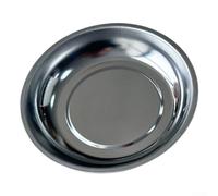 Desiumite Vassoio magnetico in acciaio inox per piccoli componenti metallici, diametro 150 mm, con forte magnete e base in gomma antiscivolo, confezione da 5