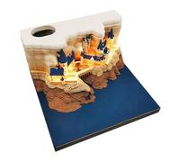 Desk - 2026 3D Art Cal endar With LED Light | Paper Carving Memo Pad And Planner | Decorative Daily dar For School Workplace Travel Bedroom F0r Home Office Students