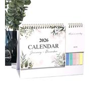 Desk Calendar, 2026 Calendar Planner, 10.08x7.68x0.39 Inches Tear Off Pad Design Section, 12 Month Monthly Organizer with Thick Paper and Writable Space for Offices, Planning