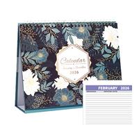 Desk Calendar, Aesthetic Floral Monthly Planner with Decorative Design, Standing Organizer for School Office Classroom Home Use by Teachers Kids Women and Workspaces