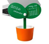 Desk Calendar, Bud Shape Desktop Planner with Pen Holder Cube - 2026 Calendar for Men Women Office Coworkers Christmas Male Employee New Year Adults Father's Day Dad Gift
