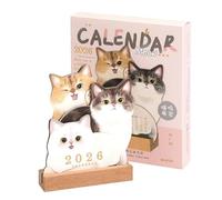 Desk Calendars, Academic Schedule Pad For Kids, 2026 Pet Theme Offices Calendar, Work Class School Daily Puppy Kitten Design Date Home Classroom Teacher Family