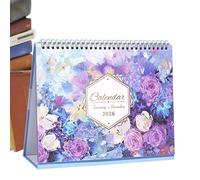 Desk Calendars, Aesthetic Planner, 9,84 x 10,04 x 0,63 Inches Spiral Organizer, Floreale Binding Schedule Pad for Women Kids Teacher School Home Family Work Decoration Desktop Monthly Display