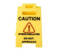 Desk Caution Sign, Warning Ornament, 3D Print Humorous Decorative Sign with Miniature Design for Corporate Work Meeting Birthday Men Women Colleagues Employees, 3.54x2.32x2.2inch