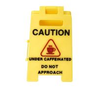 Desk Caution Sign, Warning Ornament, 3D Print Humorous Decorative Sign with Miniature Design for Corporate Work Meeting Birthday Men Women Colleagues Employees, 3.54x2.32x2.2inch