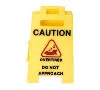 Desk Caution Sign, Warning Ornament, 3D Print Humorous Decorative Sign with Miniature Design for Corporate Work Meeting Birthday Men Women Colleagues Employees, 3.54x2.32x2.2inch