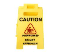 Desk Caution Sign, Warning Ornament, 3D Print Humorous Decorative Sign with Miniature Design for Corporate Work Meeting Birthday Men Women Colleagues Employees, 3.54x2.32x2.2inch