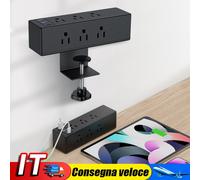 Desk Clamp Power Strip USB C Surge Protector W/ 6 AC Outlet and 6.6ft Cord IT