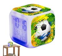 Desk Clock - LED Alarm Clock | Clock Radio | Bedside Alarm Clock, Home Decoration, Digital Alarm Clock With LED Lights For Kids, Soccer Bedside Alarm Clock Decor - Digital Clock With LED Lights