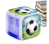 Desk Clock - LED Alarm Clock | Clock Radio | Bedside Alarm Clock, Home Decoration, Digital Alarm Clock With LED Lights For Kids, Soccer Bedside Alarm Clock Decor - Digital Clock With LED Lights