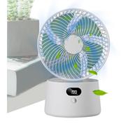 Desk Fan - 199 Level Wireless Air Circulation Cooler, USB Rechargeable Digital Screen Ventilator, Wide Angle Oscillation Cooling Machine, Compact Air Mover | Tabletop Personal Wind Circulator, Bedside