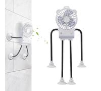 Desk Fan, 3-Speed Robot Shape Suction Cup Wind Blower, Portable Cooling Device, Compact Air Circulator for Office, Travel Convenience, Bedroom Comfort, Camping Trips, Workstation Relief, Bedside
