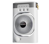 Desk Fan Fan, 3-Speed Table Air Circulator With Humidifier Function, 7-Color Led Night Light, Compact Cooling Unit, Ultra-Quiet Working, Made Of Abs Material, 10.24x6.3in