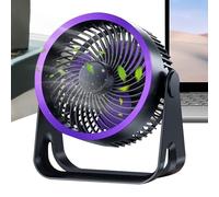 Desk Fan, Rechargeable Table Cooling Device, Adjustable Speed Breeze, 16.9x18.9x9.3cm, Wall-Mount Option, Compact Quiet Airflow, for Dorm, Camping, Beach, Bedroom Powerful