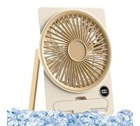 Desk Fan, USB Charging Cooling Appliance, Slim Card-Style Portable Fan, Six-Speed Wind Control LCD Display, Compact Rechargeable Airflow Device, for Bedroom Dorm Study Beach, 14.5x4x18cm Multicolor