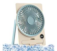 Desk Fan, USB Charging Cooling Appliance, Slim Card-Style Portable Fan, Six-Speed Wind Control LCD Display, Compact Rechargeable Airflow Device, for Bedroom Dorm Study Beach, 14.5x4x18cm Multicolor