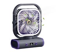 Desk Fans Small Quiet - Quiet Portable Fan Powerful Cooling | Portable Air Cooler, 5 Speeds Ricaricabile Air Cooler With Night Light, Adjustable Tilt Cool Gadgets For Bedroom Dorm Wall Mount