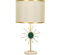 Desk lamp American Light Luxury Sample Room Bedroom Bedside Simple Hotel Cafe B&B Lamp Creative Onyx Marble Brass Table Villa Club DecoratLighting Fixture(Red+Beige)