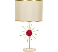 Desk lamp American Light Luxury Sample Room Bedroom Bedside Simple Hotel Cafe B&B Lamp Creative Onyx Marble Brass Table Villa Club DecoratLighting Fixture(Red+Beige)