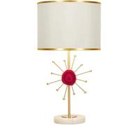 Desk lamp American Light Luxury Sample Room Bedroom Bedside Simple Hotel Cafe B&B Lamp Creative Onyx Marble Brass Table Villa Club DecoratLighting Fixture(Red+Beige)