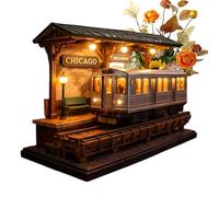 Desk Lamp - Vintage Train Shape Decorative Nights Lights for Home Office Study Desk | Iron Resin Build Warm Ambient Glow Rotating Design Bookshelf Bedroom Living Room Accent Decor Lighting Piece