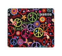 Desk Mat Anni 60-70 Fiori Pace Amore Lavabile Tappetino Scrivania Portatile Mouse Mat per Pc Laptop Computer 25X30Cm