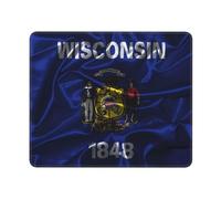 Desk Mat Bandiera di Seta del Wisconsin Multifunzione Mouse Mat Portatile Tappetino Scrivania per Pc Gaming Computer Portatile 25X30Cm