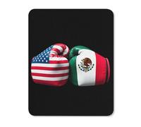 Desk Mat Guantoni da Boxe con Bandiera USA Contro Messico Waterproof Mouse Mat Bordi Cuciti Mouse Pad per Gaming Computer Computer Portatile 25X30Cm