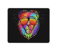 Desk Mat Leone Arcobaleno con Gli Occhiali Portatile Tappetino Scrivania Grande Mouse Mat per Computer Portatile Ufficio Pc 25X30Cm