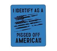 Desk Mat Mi Identifico Come Un Americano Incazzato Bordi Cuciti Mouse Pad Confortevole Tappetino Scrivania per Ufficio Pc Mac 25X30Cm