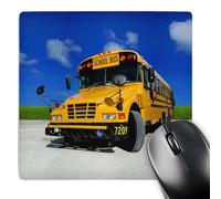 Desk Mat Scuola Gialla in Una Giornata di Sole Grande Tappetino Scrivania Bordi Cuciti Mouse Mat per Pc Computer Ufficio 25X30Cm