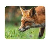 Desk Mat Una Volpe Che Annusa L'Erba Animale Rettangolare Multifunzione Mouse Mat Waterproof Tappetino Scrivania per Gaming Mac Pc 25X30Cm