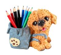 Desk Pen Holder - Dog Shaped Stationery Organizer Stand for Desk Use | Durable Resin Material with Multiple Slots, Cute Pen Organizer for Girls Child Students Home Bedroom Living Room Bookshelf