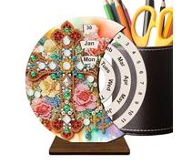 Desk Perpetual Calendar - Kit per calendario 3D Rhinestone Art Desk Block Calendar | Supporto per desktop, ornamenti da tavolo, Planners & Personal Organisers For Shelf Classroom Hotel Apartment