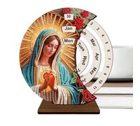 Desk Perpetual Calendar | Manuale Rotating Block Calendar Handmade Rhinestone Kit | Home Decoration, Desktop Stand For School Apartment Dormitory Hotel Classroom Shelf