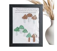 Desk Photo Frame - Sea Glass Mushroom Tabletop Decor - Artisanal Craftsmanship Decorative Picture Frame | For Home Room Bedroom Office Dorm Study Nursery Apartment Beach House Nightstand Bedside