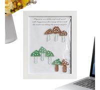 Desk Photo Frame - Sea Glass Mushroom Tabletop Decor - Artisanal Craftsmanship Decorative Picture Frame | For Home Room Bedroom Office Dorm Study Nursery Apartment Beach House Nightstand Bedside
