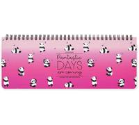 Legami - Planning da Scrivania 13 Mesi - Desk Planner da Gennaio 2025 a Gennaio 2026, Agenda da Tavolo Formato Orizzontale, Spiralata, Una Settimana per Pagina, Rubrica, 27.2 x 10.2, Panda