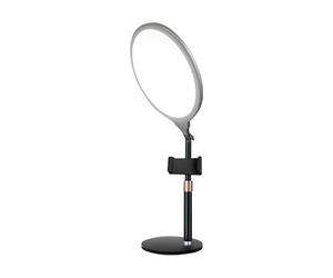 Desk Ring Light - Full-Screen Dimmable With Phone Holder Desk Ring Light, Stand | Selfie Lighting For Meeting 10%-99%Streaming 2700-6500KConference Podcast Vlog Makeup Home Office Travel Portable Kit