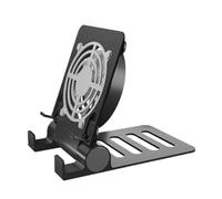 Desk Tablet Stand, Folding Smartphone Bracket, Portable Phone Holder, 6.3x3.94x1.18 inches Compact Gadget Holder with Cooling Fan, Ideal for Table, Bedroom, Libraries, Living Room and Coffee Shops